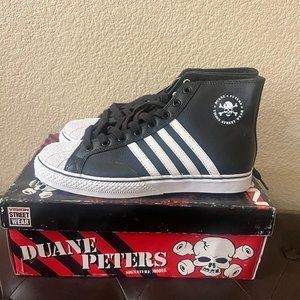 VISION STREET WEAR Shoes DUANE PETERS Hi Top 4 Stripe Black & White - NEW